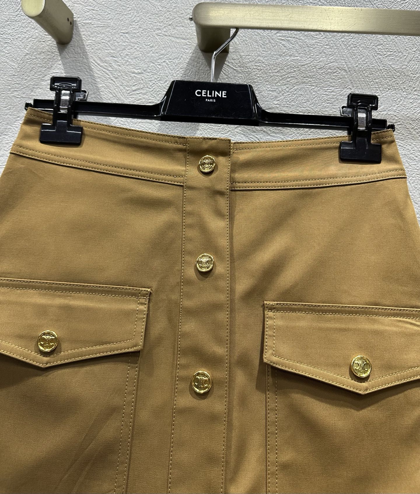 Celine 25 Skirt Tan Cotton