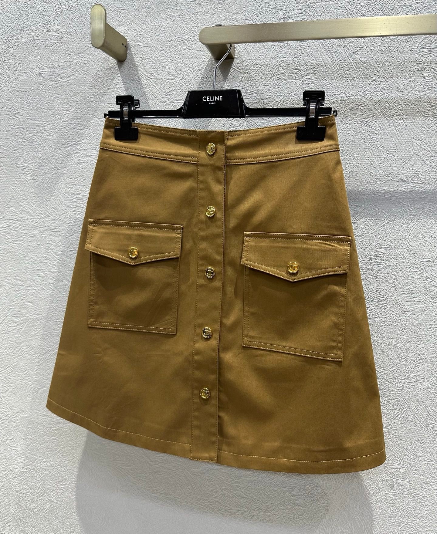 Celine 25 Skirt Tan Cotton
