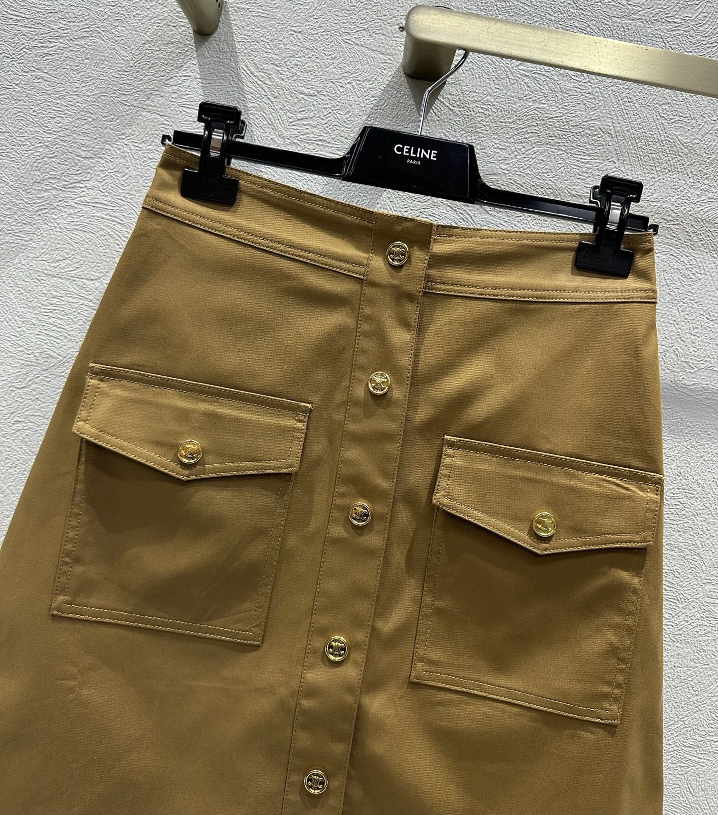 Celine 25 Skirt Tan Cotton