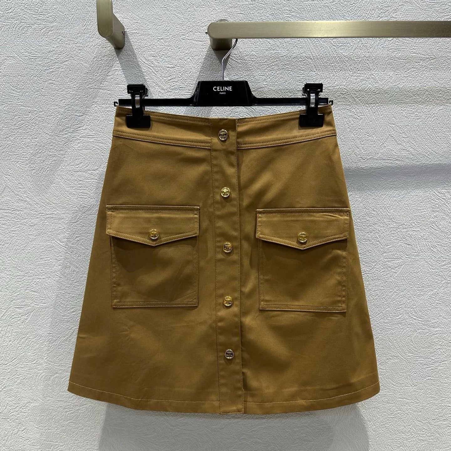 Celine 25 Skirt Tan Cotton