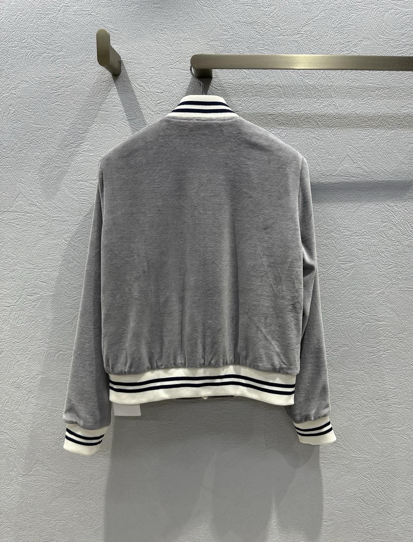 Celine 25 Jacket Grey White Velvet Cotton