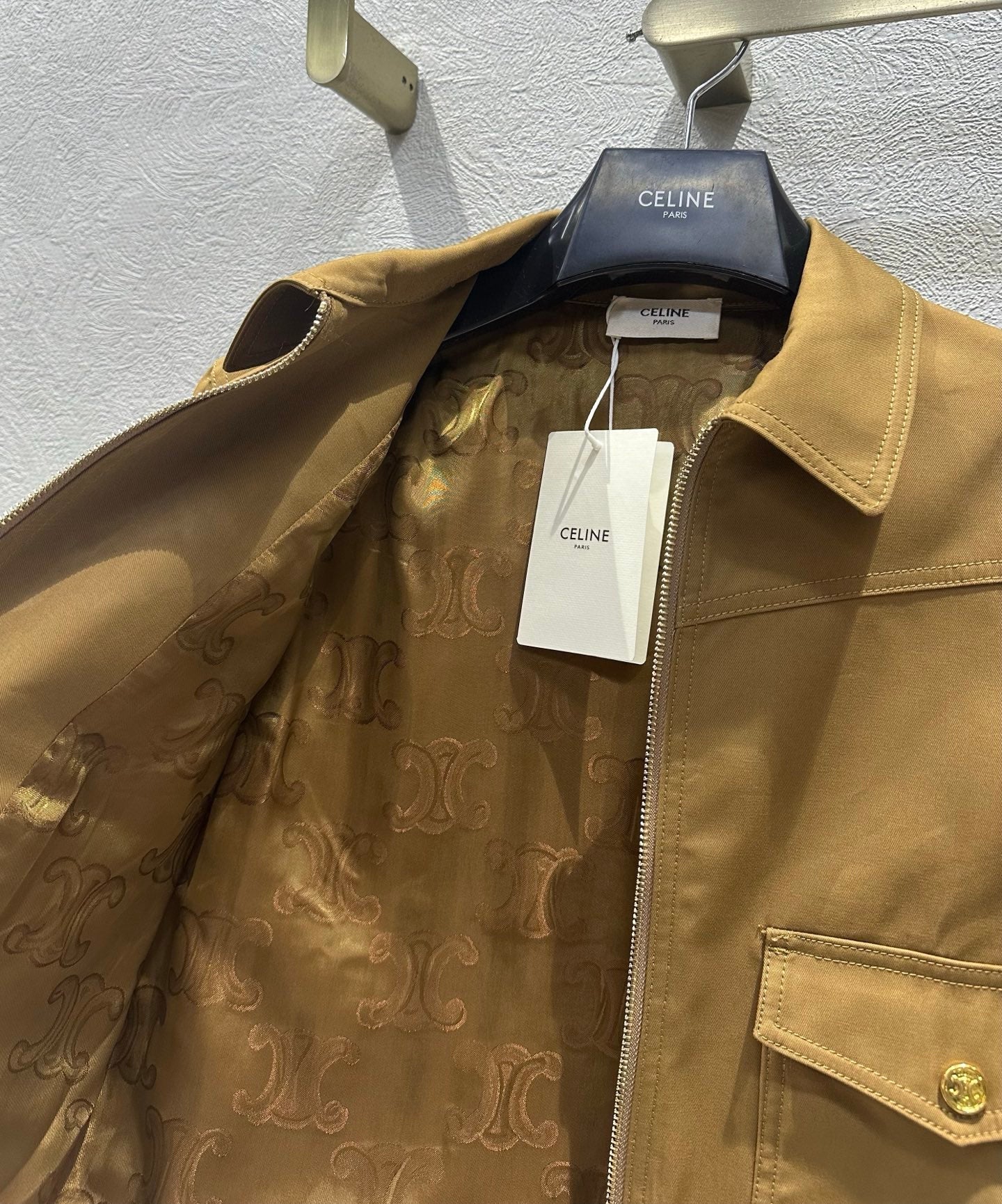 Celine 25 Jacket Tan Cotton