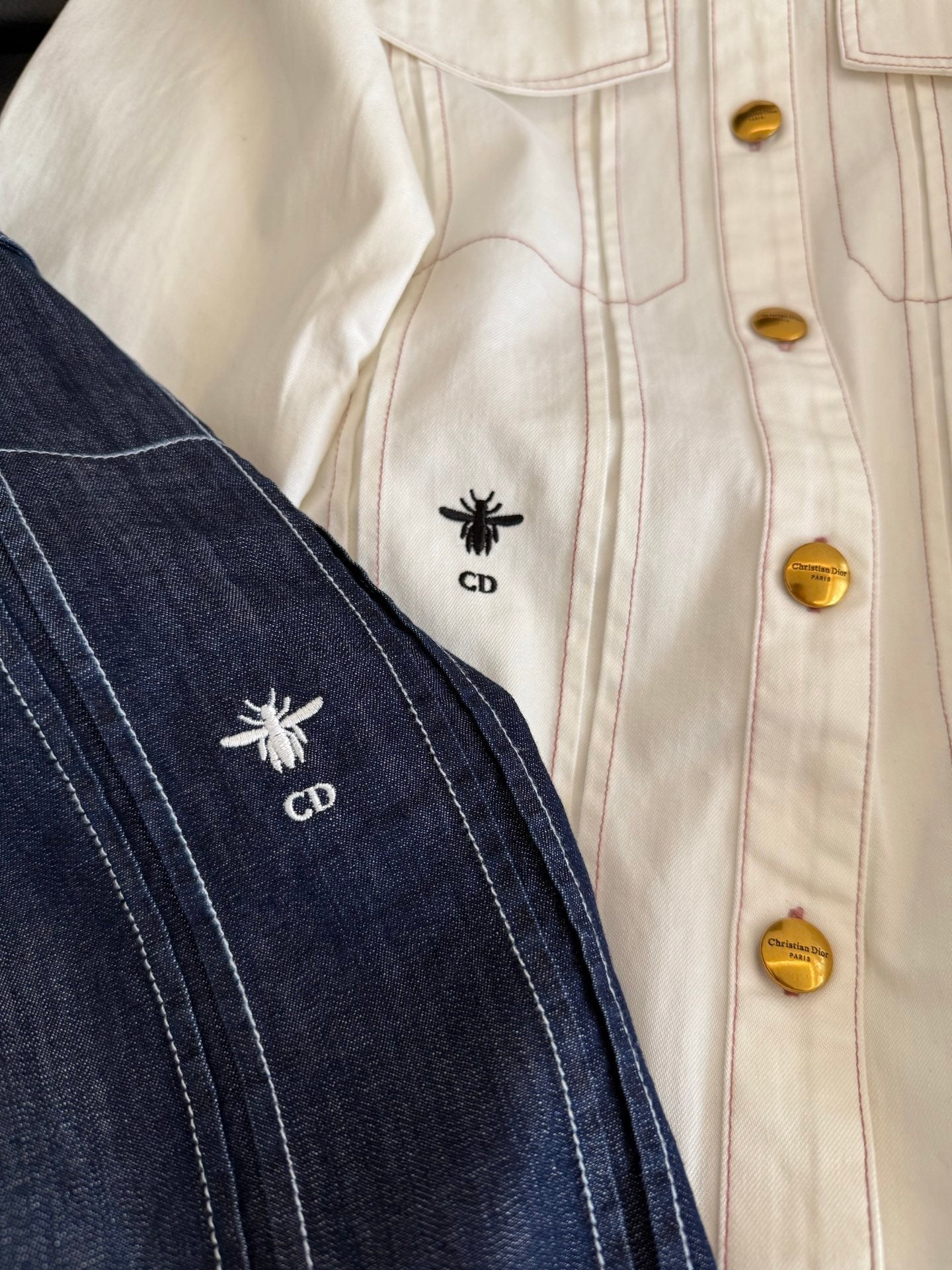 CD 2025 Denim Shirt Blue White Cotton