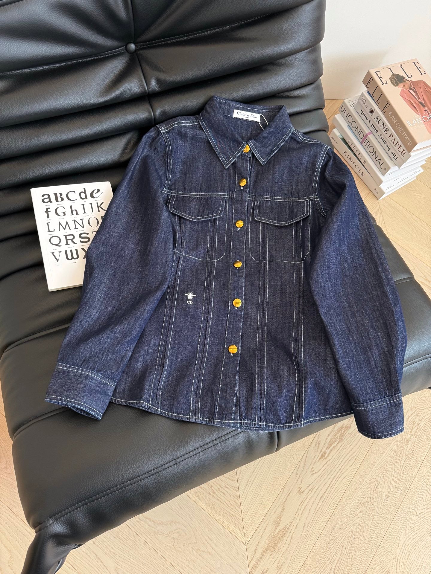 CD 2025 Denim Shirt Blue White Cotton
