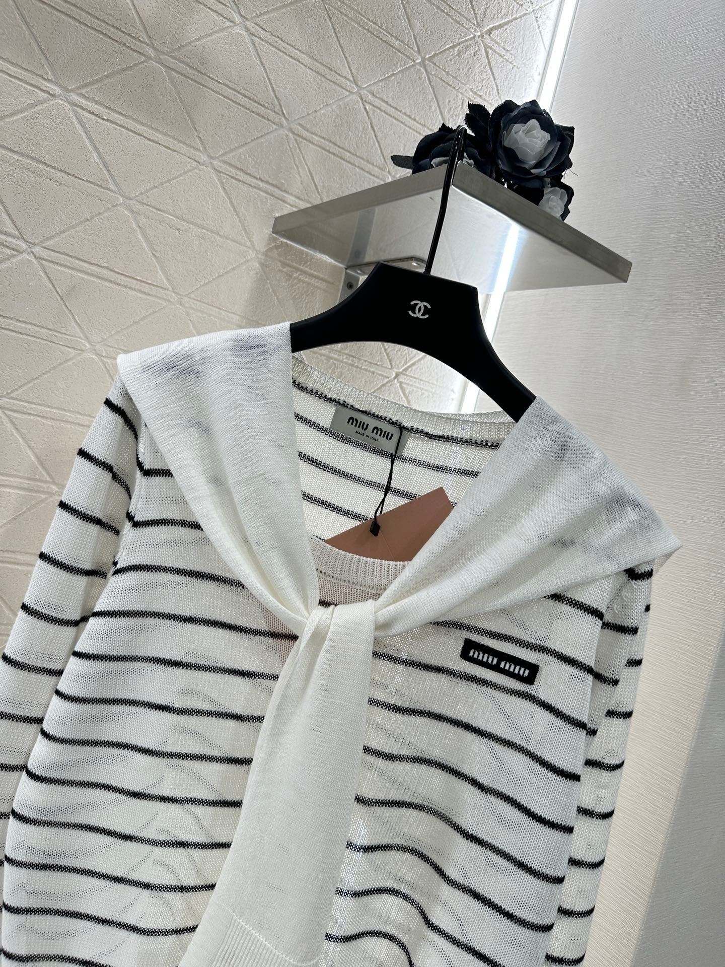 Miu Miu 25 Striped Knit Sweater Scarf 288654