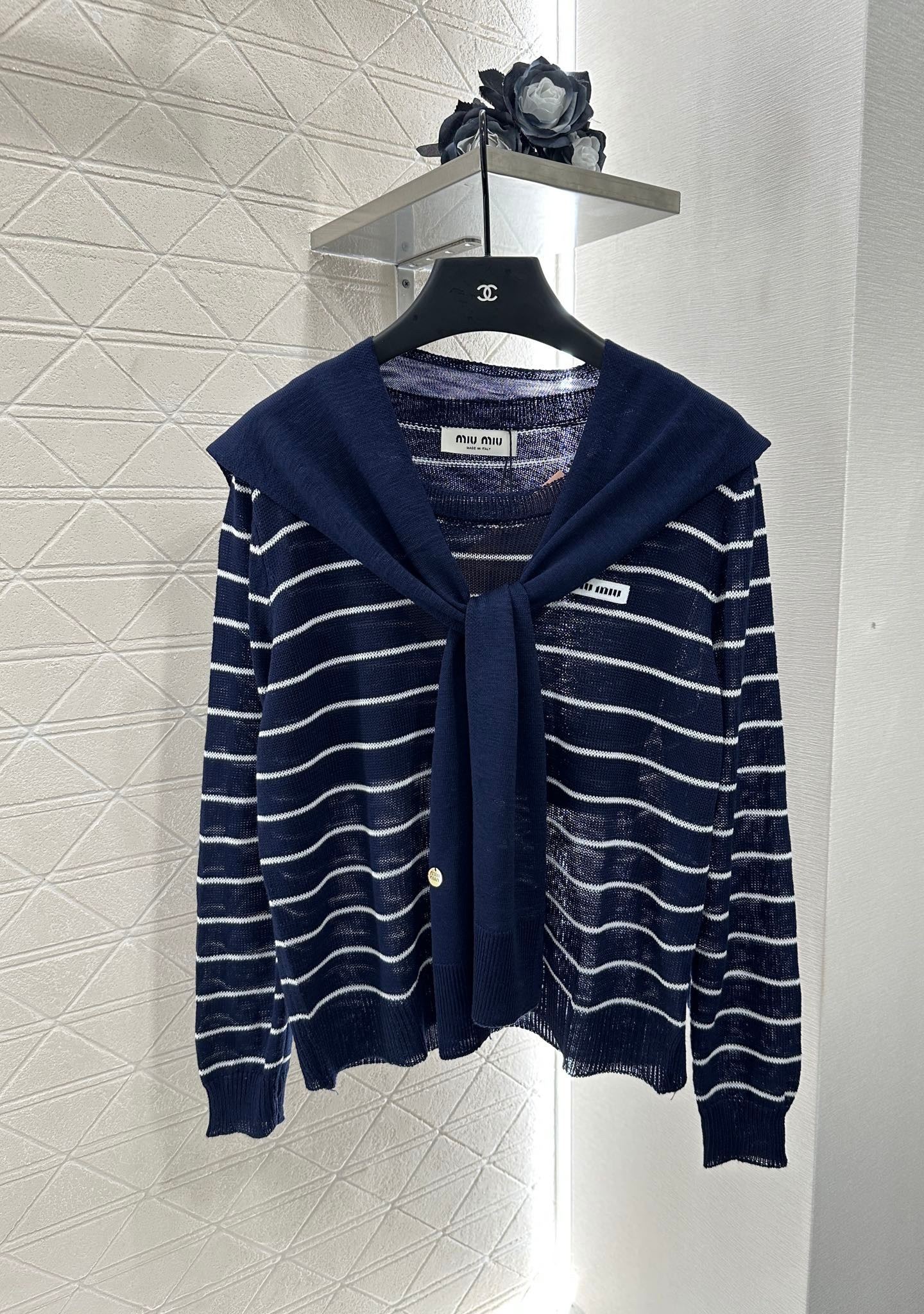 Miu Miu 25 Striped Knit Sweater Scarf 288654