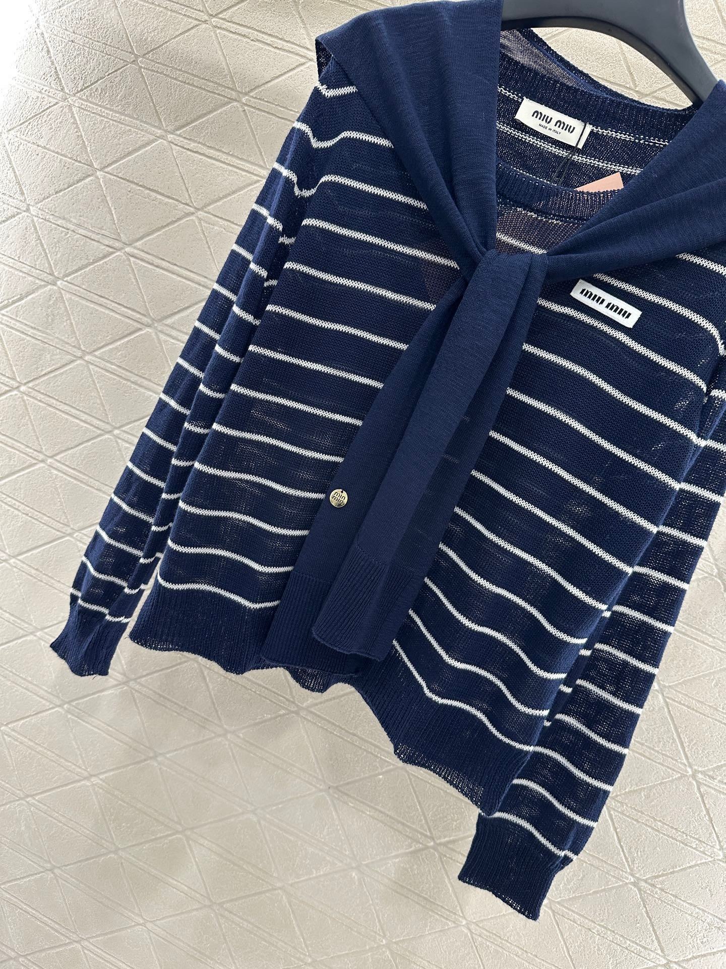 Miu Miu 25 Striped Knit Sweater Scarf 288654