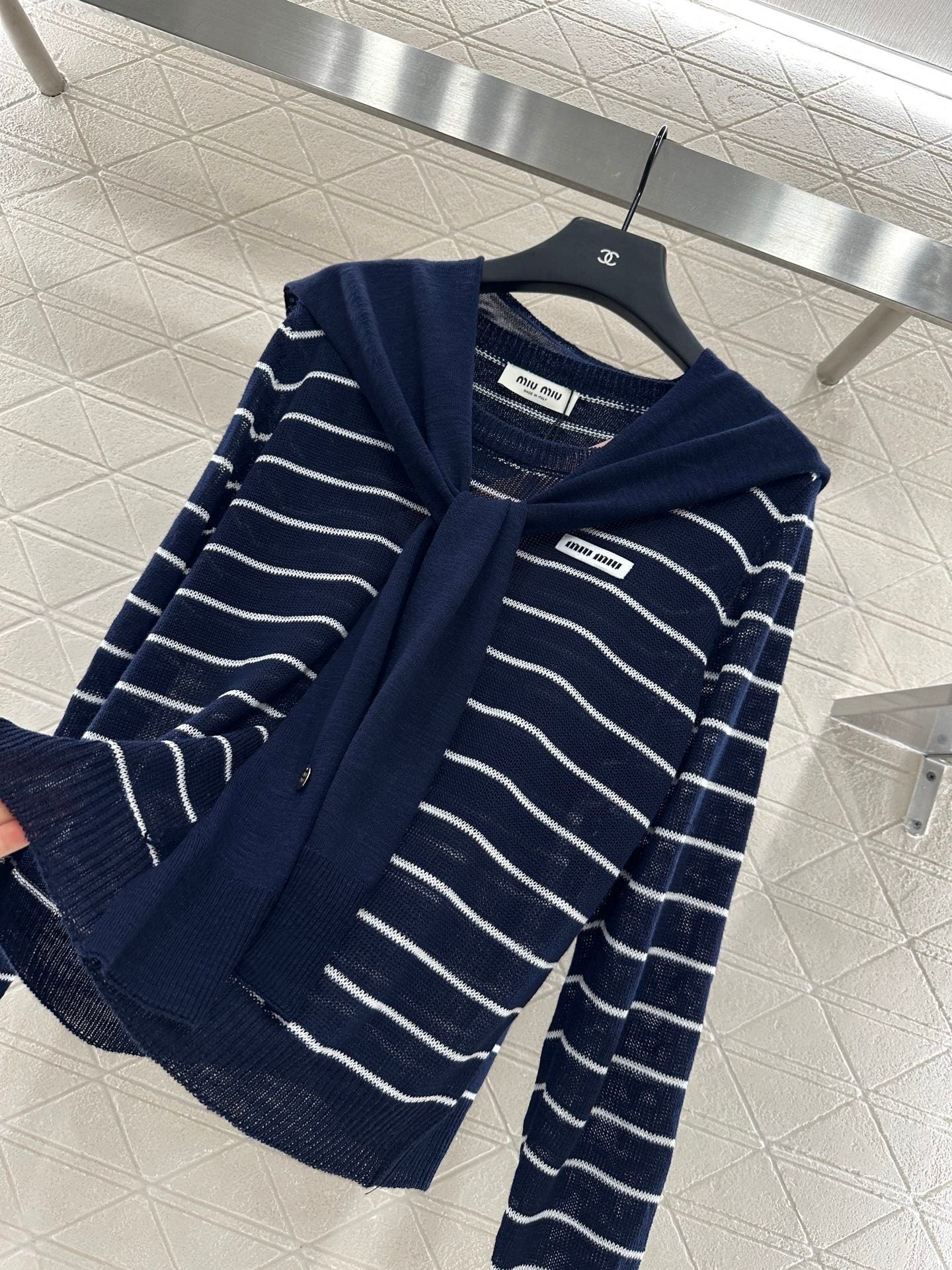 Miu Miu 25 Striped Knit Sweater Scarf 288654