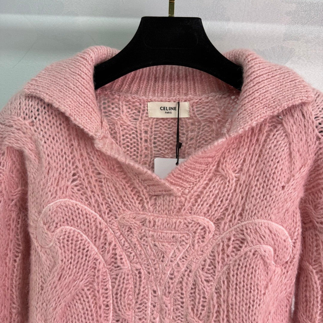 Celine 25 Sweater Pink Wool 293909
