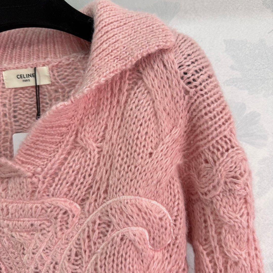 Celine 25 Sweater Pink Wool 293909