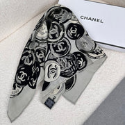 CC Square Scarf 70 CM In Grey Colorful Cashmere And Silk 399803