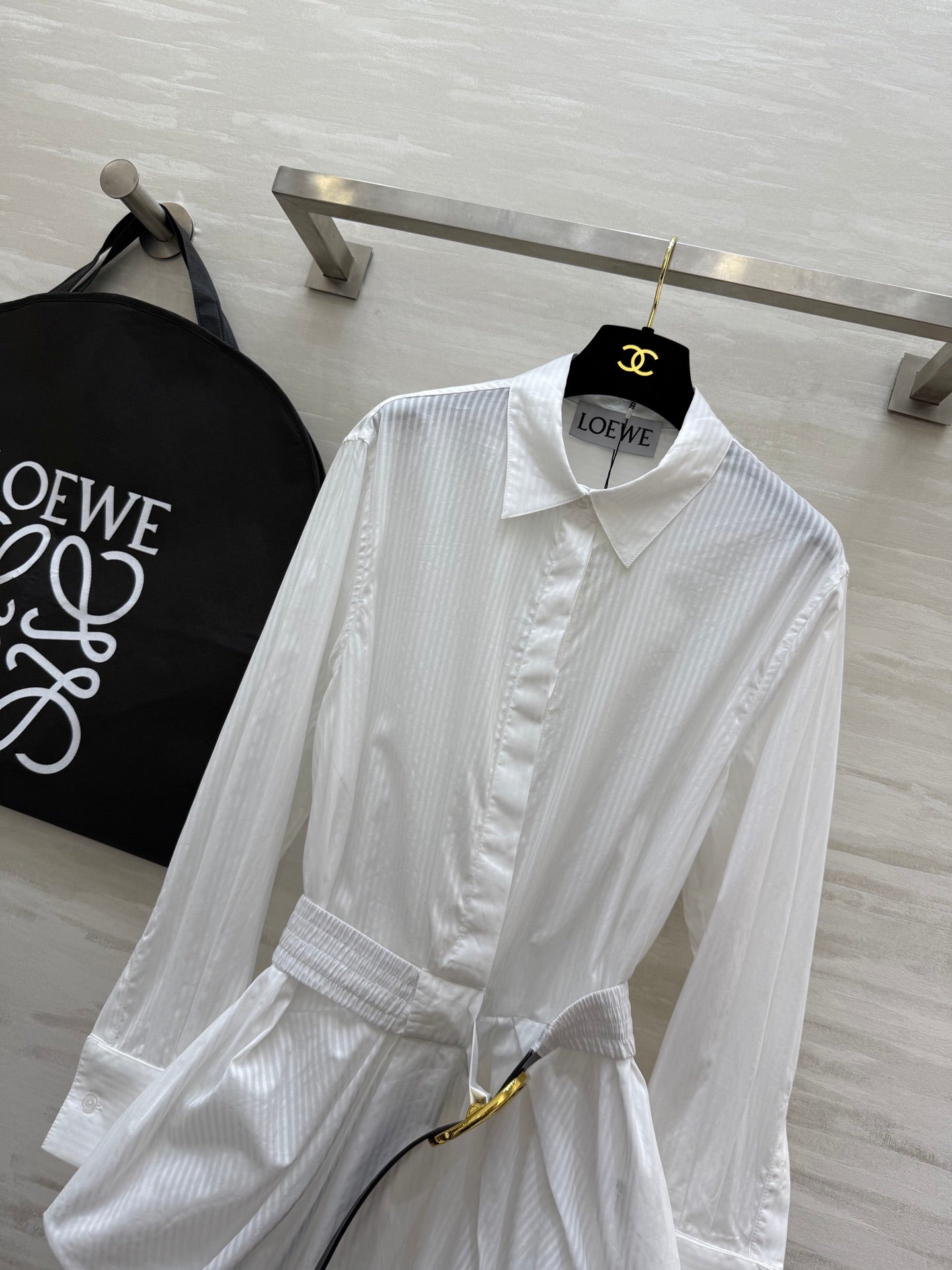 Loewe Shirt Dress White Cotton