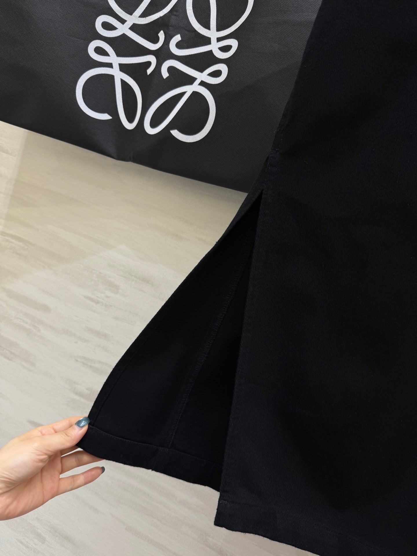 Loewe 25 Belt Skirt Black Cotton