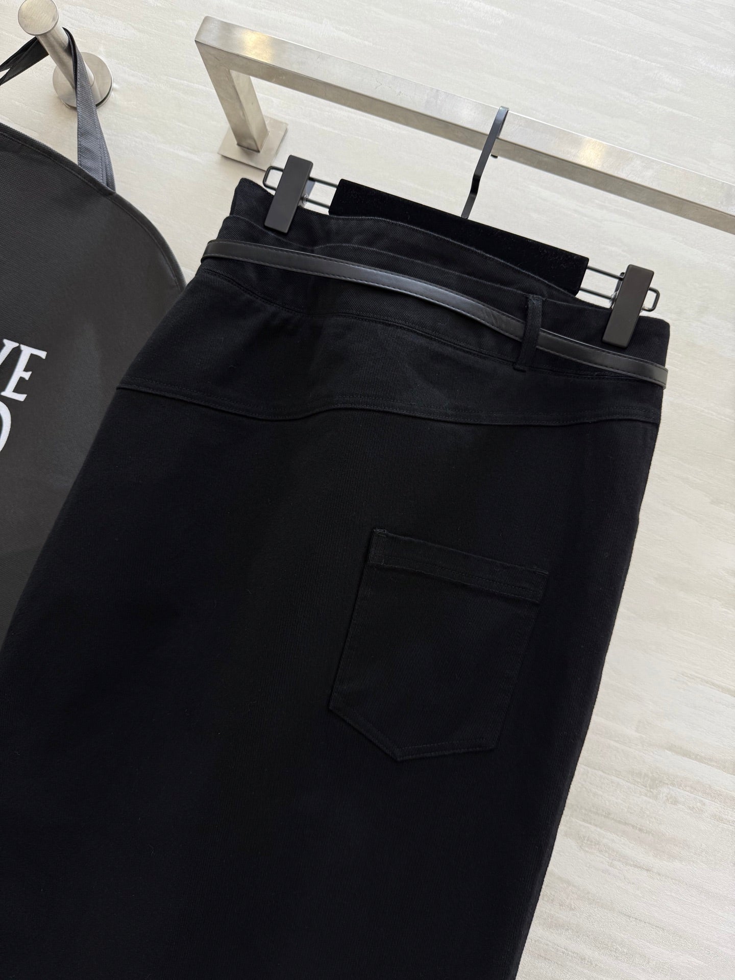 Loewe 25 Belt Skirt Black Cotton