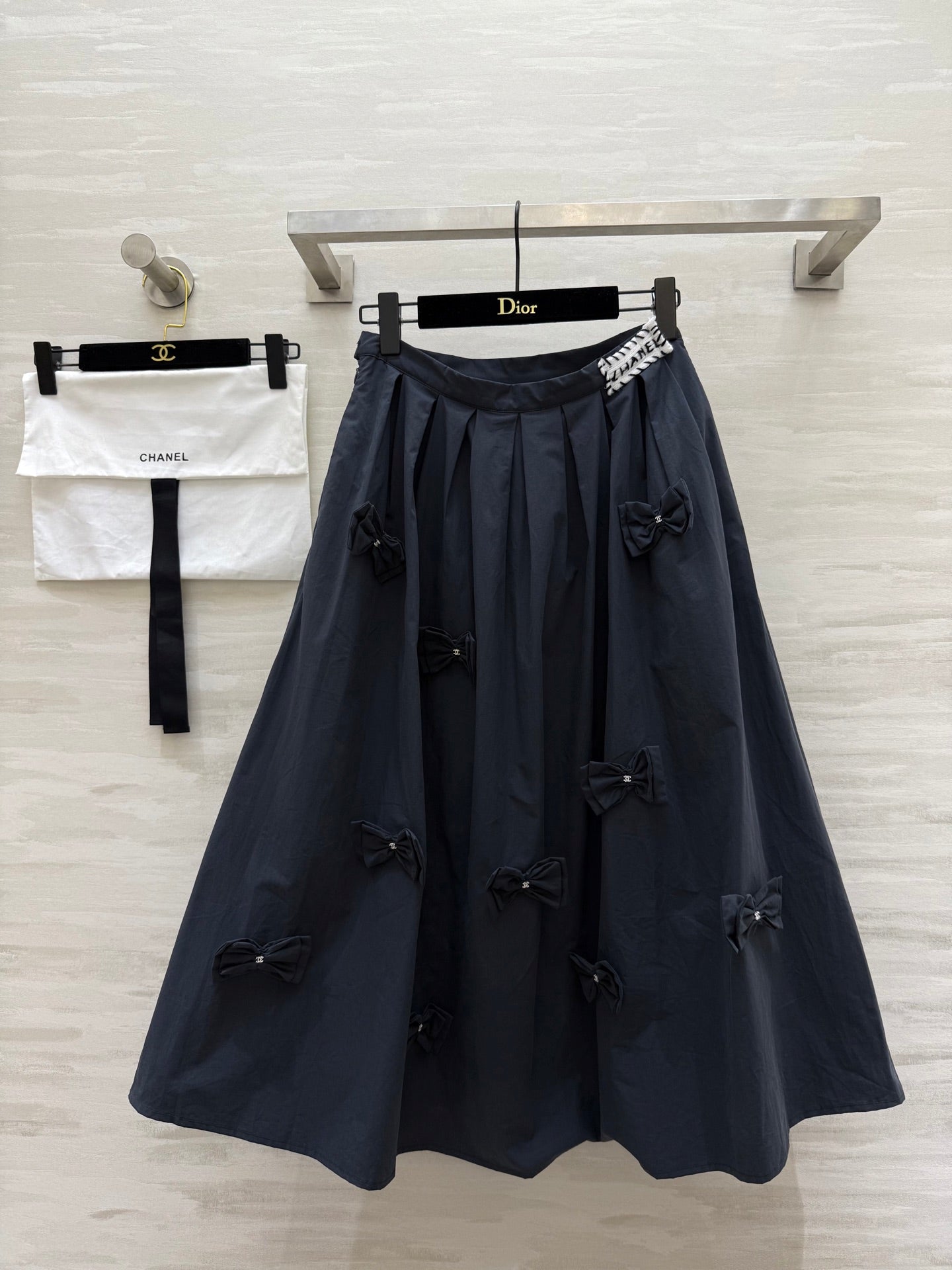 CC Bowknot Skirt Black Cotton