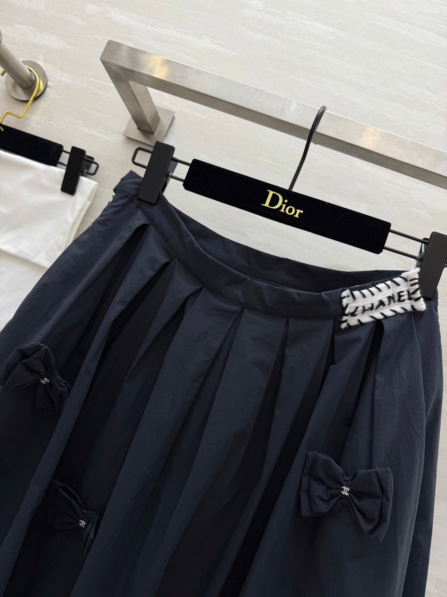 CC Bowknot Skirt Black Cotton