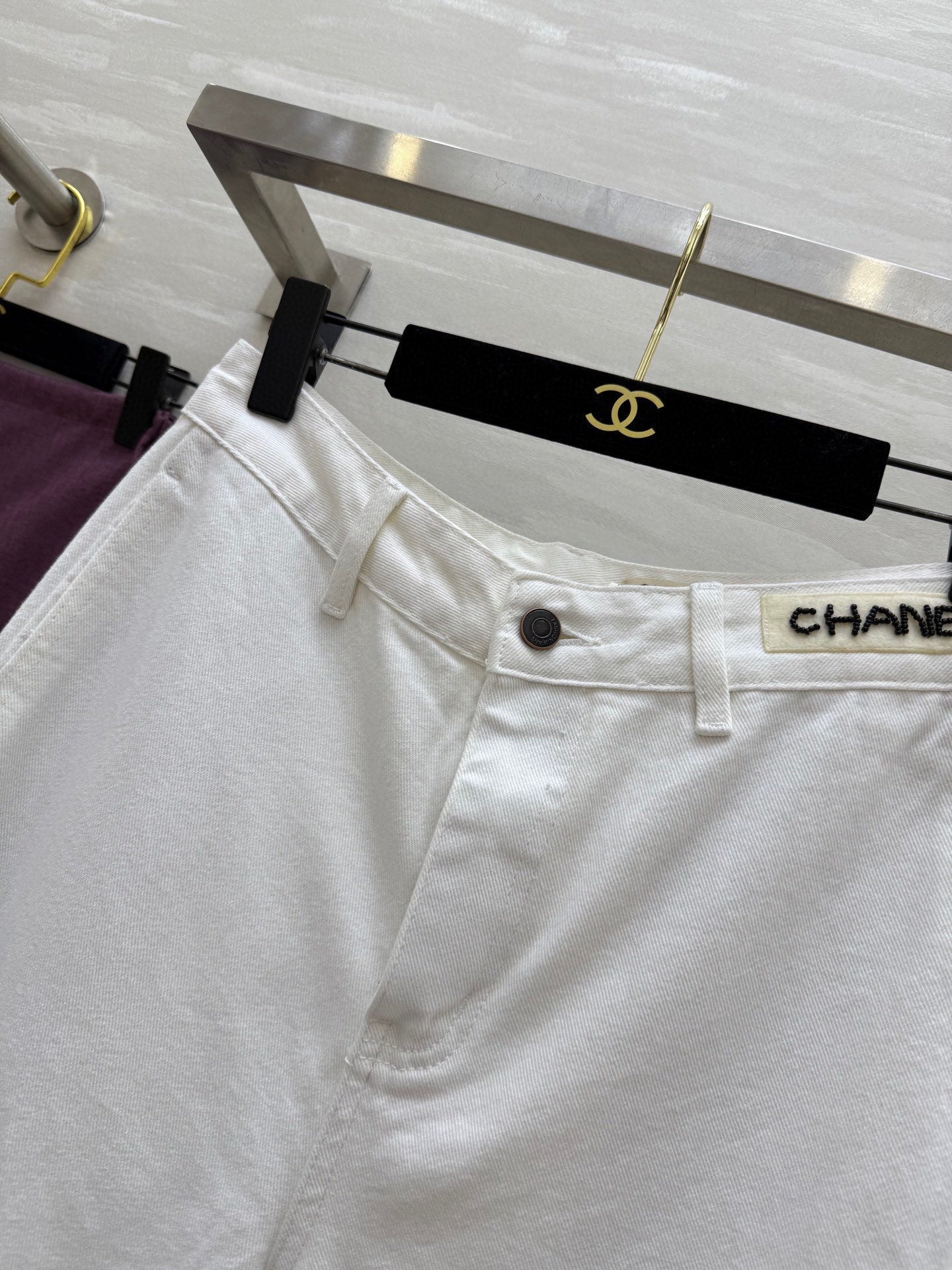 CC Beaded Jeans White Cotton