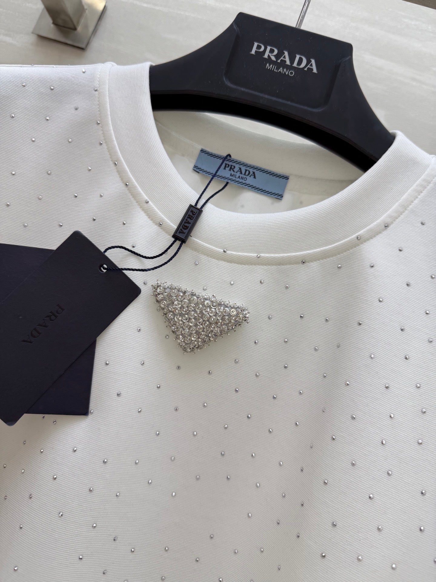 Prada 25 Diamond Dress White Cotton