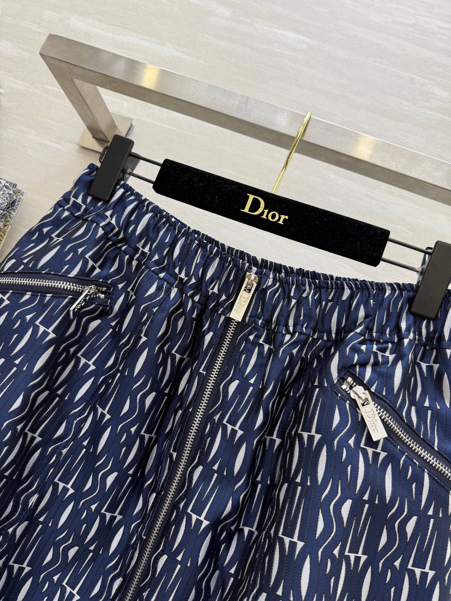 CD 25 Letter Skirt Blue Jacquard Fabric
