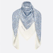 MISS DIOR ALLOVER SHAWL 140 CM IN POWDER BLUE MIX WHITE SILK CASHMERE 411630