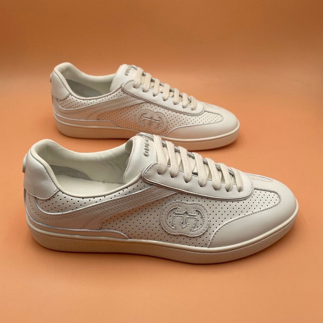 GG Men's G75 Sneaker White Cowhide 523545