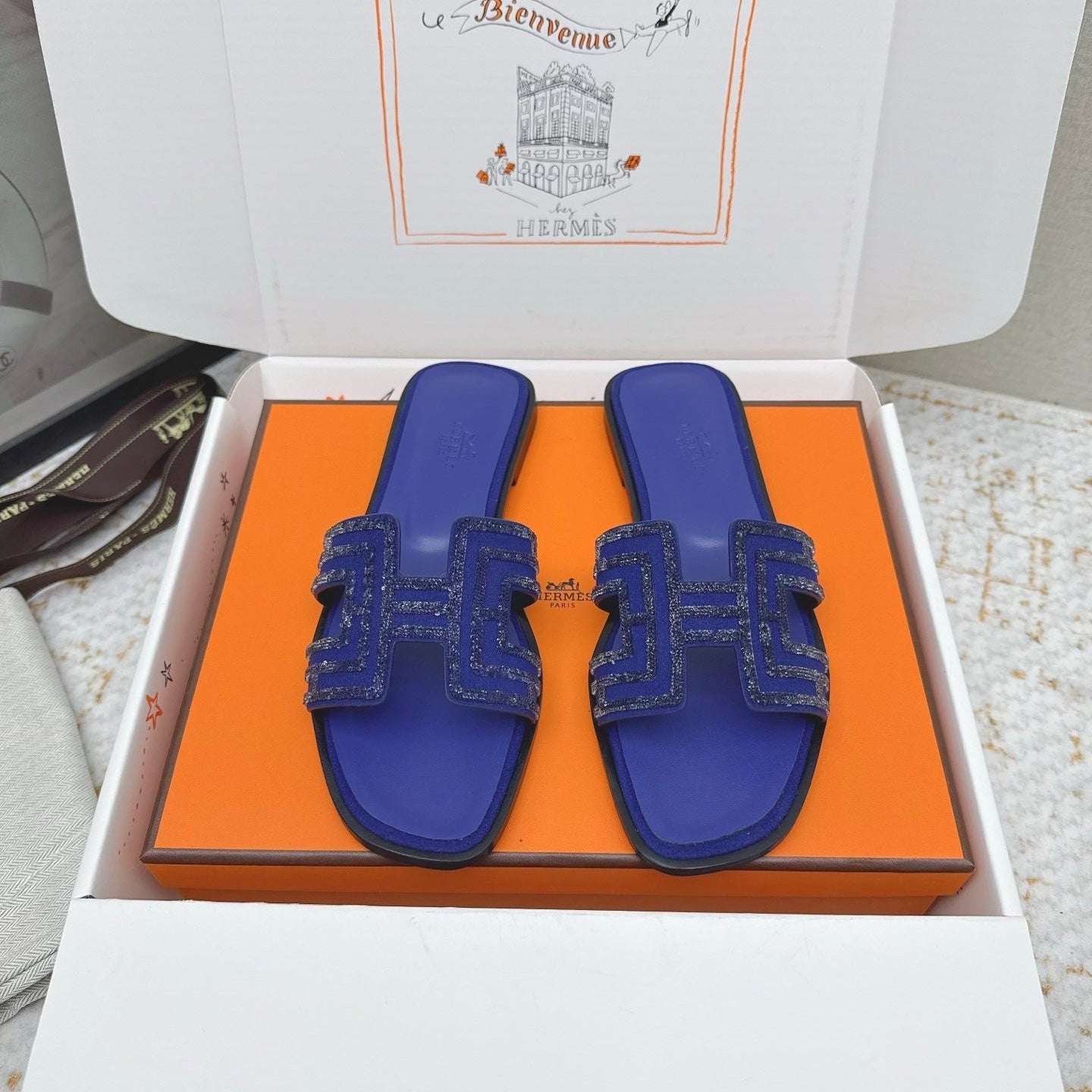 HM 26ss Oran Sandals Cobalt Blue Cowhide 625225