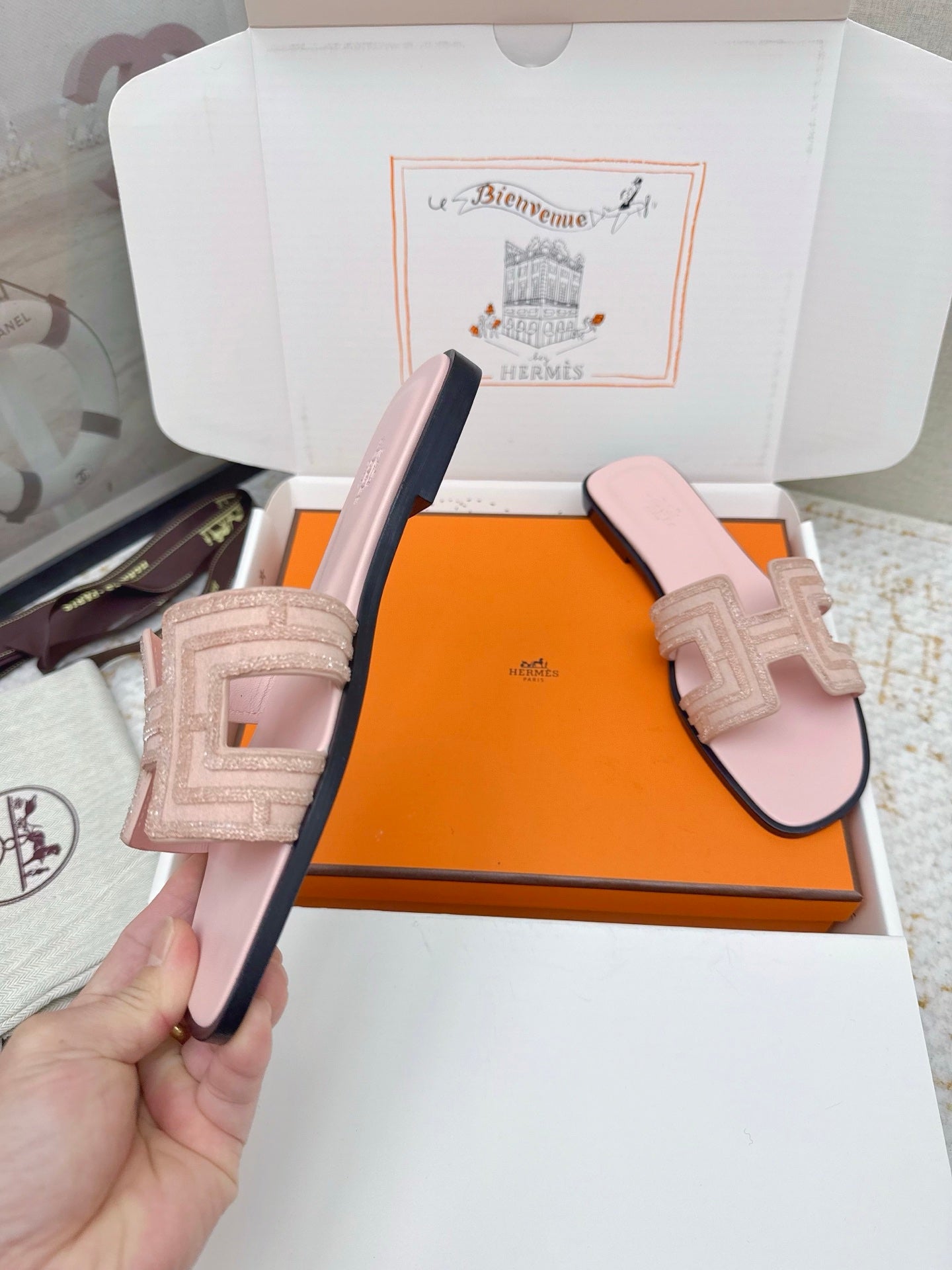 HM 26ss Oran Sandals Light Pink Cowhide 625226