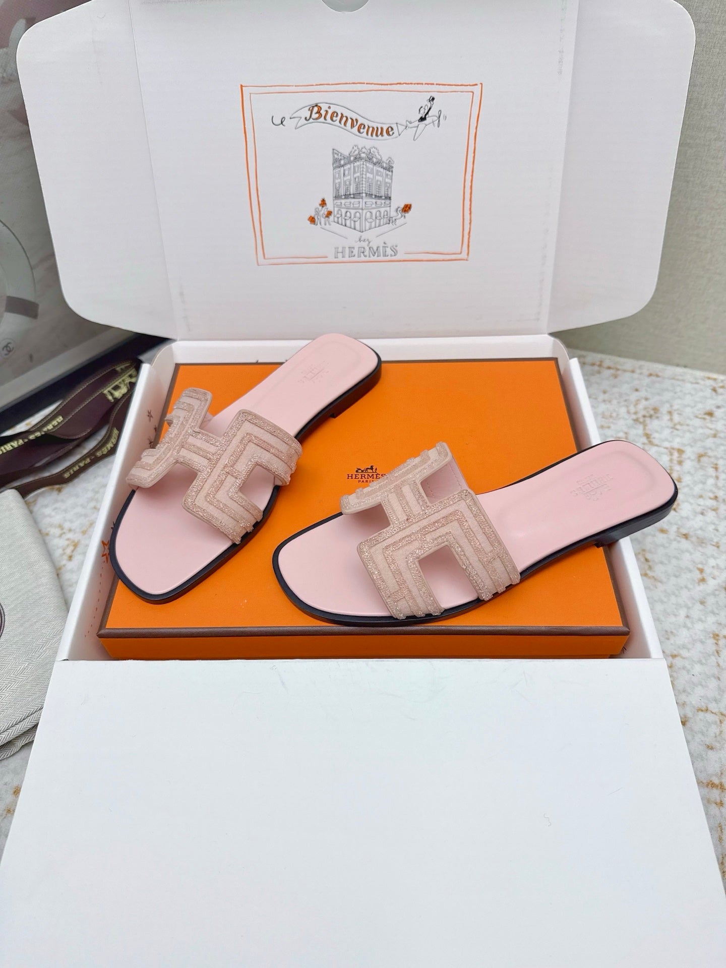 HM 26ss Oran Sandals Light Pink Cowhide 625226
