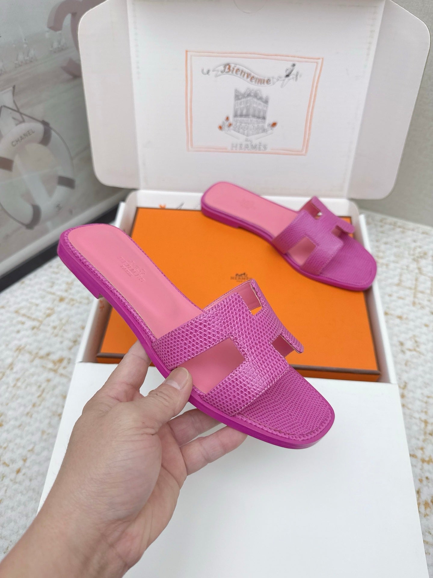 HM 26ss Oran Sandals Purple Cowhide 625044