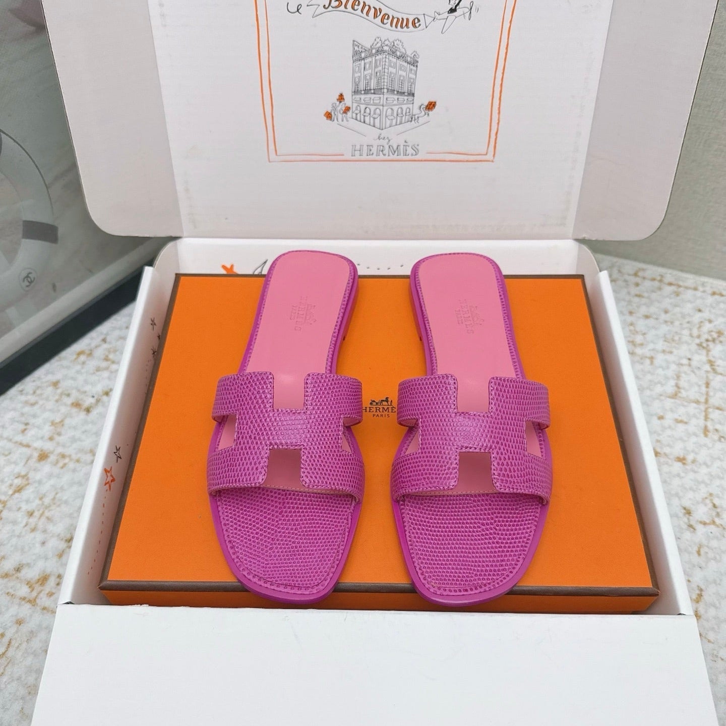 HM 26ss Oran Sandals Purple Cowhide 625044