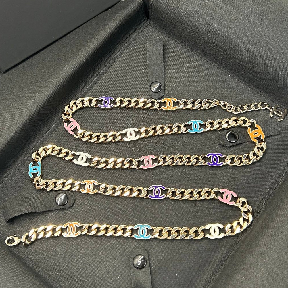 Chanel 2026 Candy Color Enamel CC Cuban Chain Belt 213293