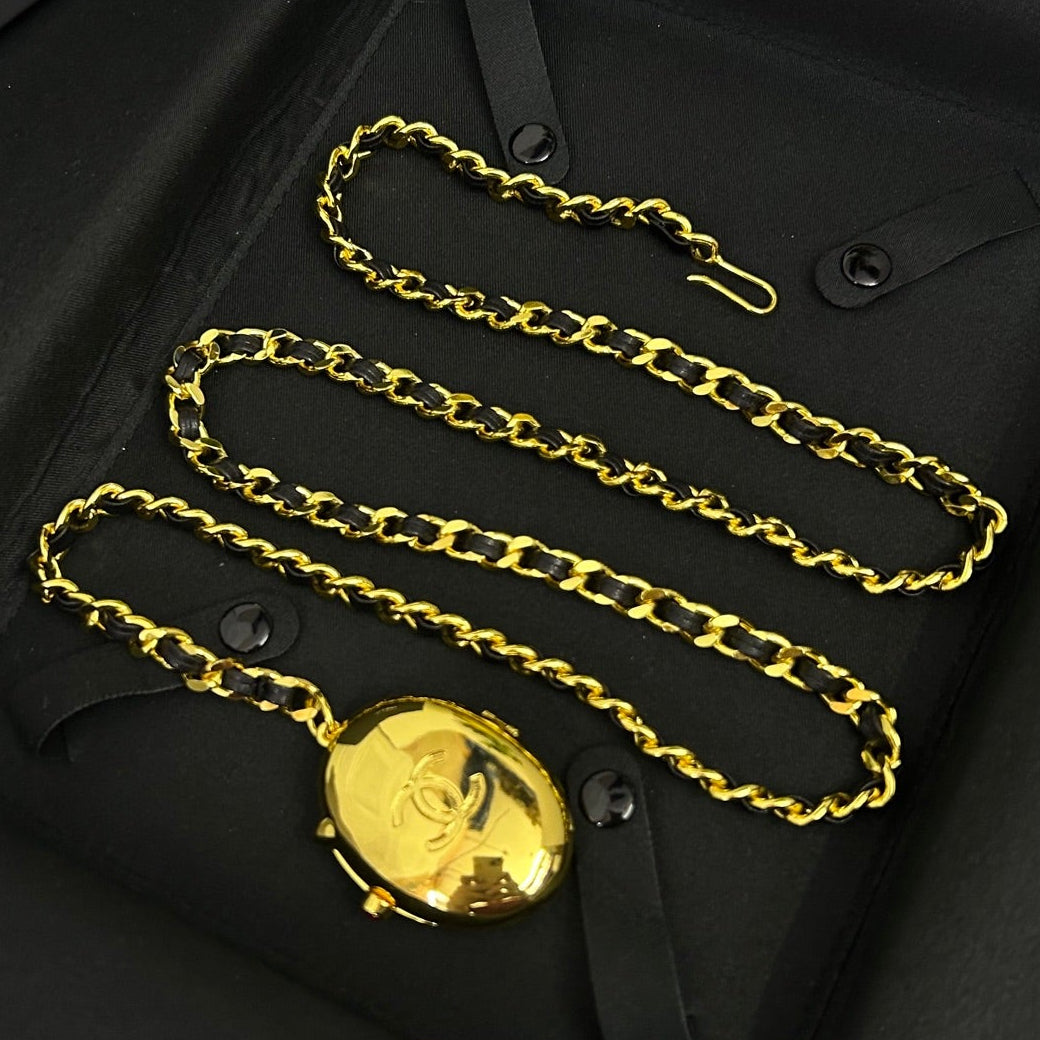 Chanel 2026 Jumbo Gold Plate Oval Belt Gold 214360
