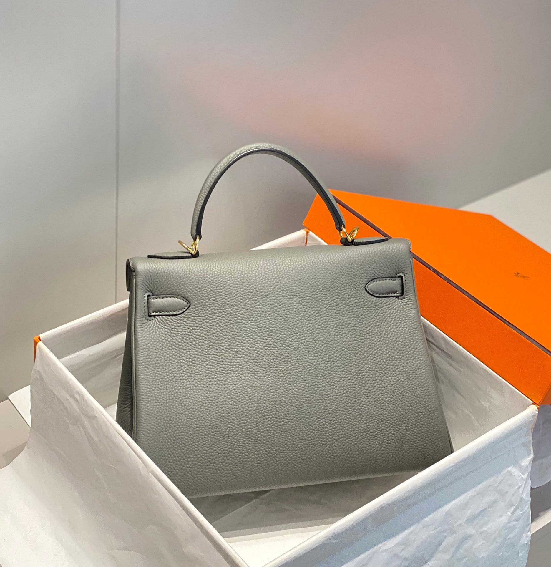 hm kelly 32cm grey togo leather gold hardware