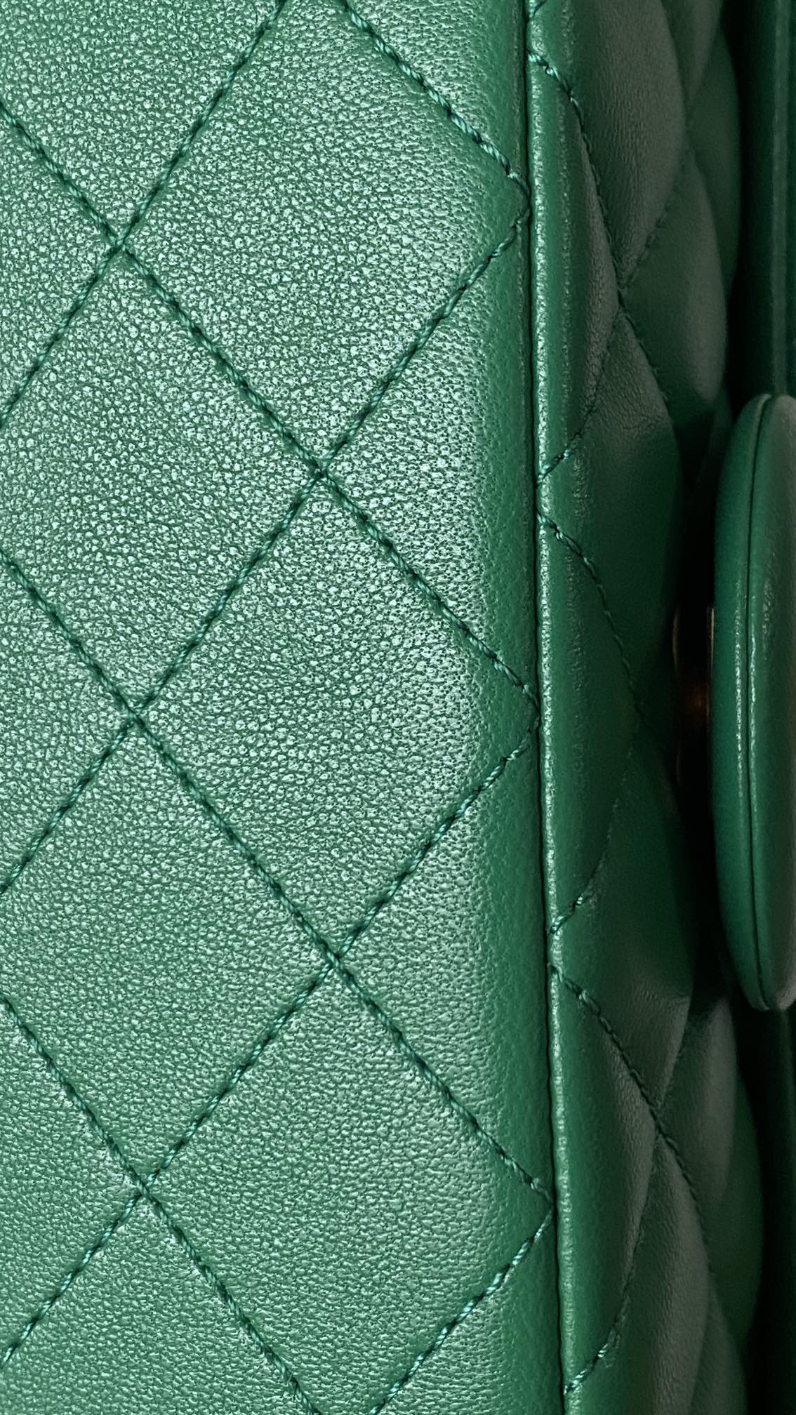 CC 25 classic flap bag 20 mini gold ball mint green calfskin