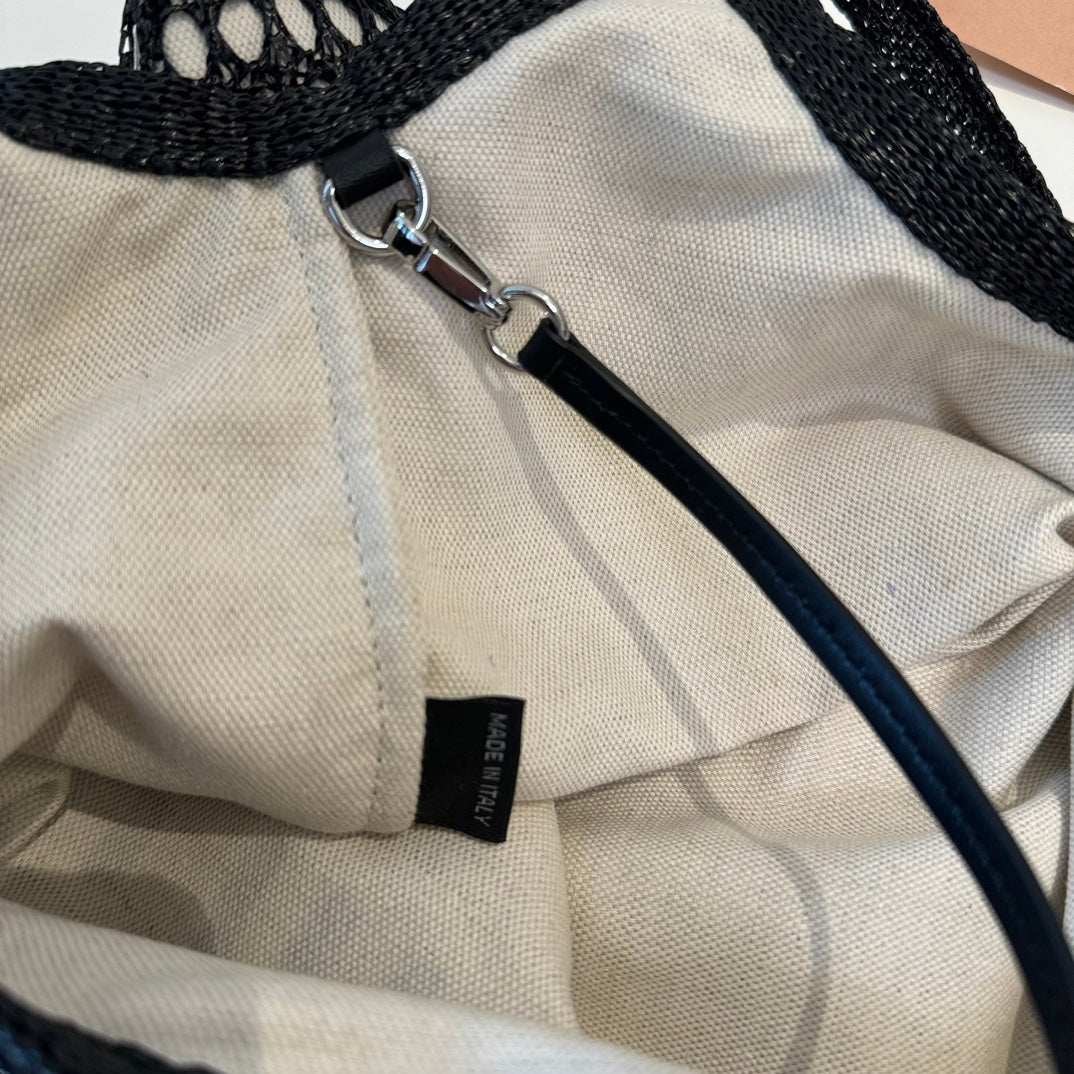 Miu' beach tote bag black canvas