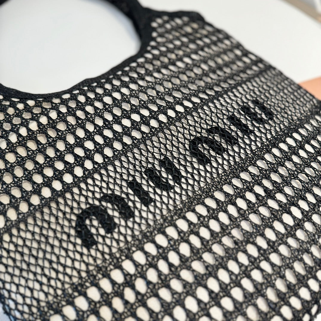 Miu' beach tote bag black canvas