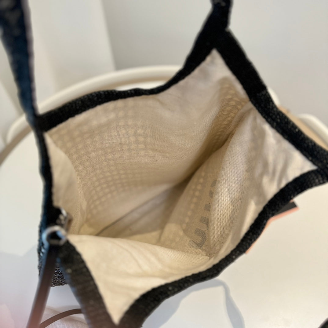 Miu' beach tote bag black canvas