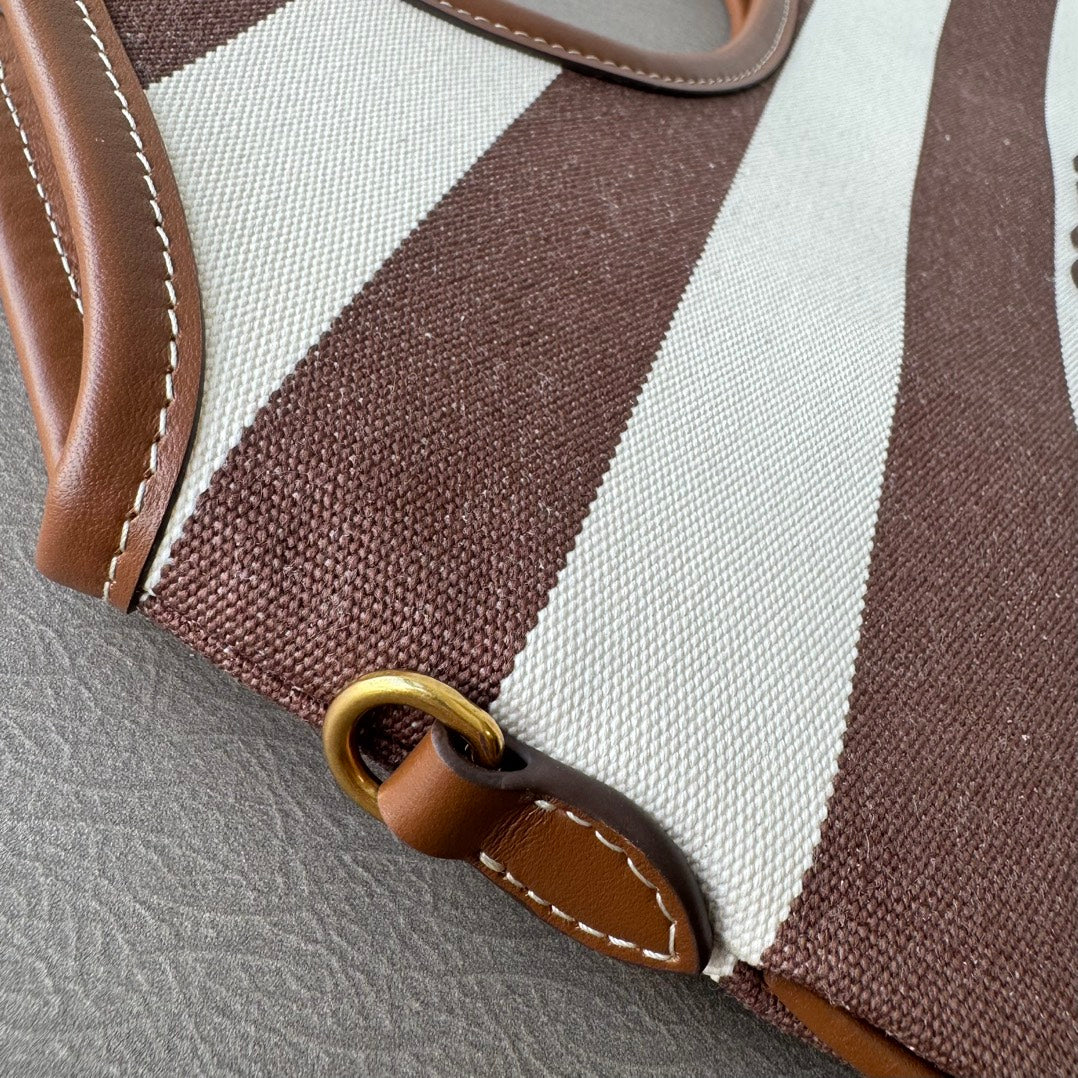 Miumiu Isetan tote hobo bag striped canvas