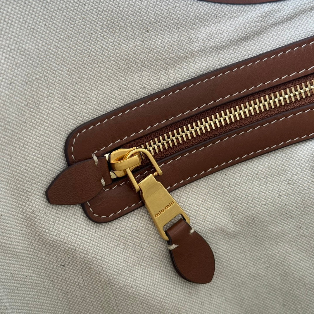 Miumiu Isetan tote hobo bag striped canvas