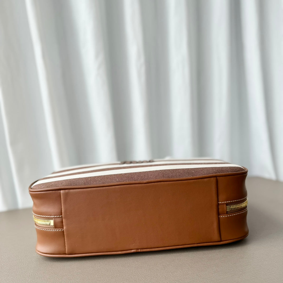 Miu Miu Beau Tote Bag Striped Canvas