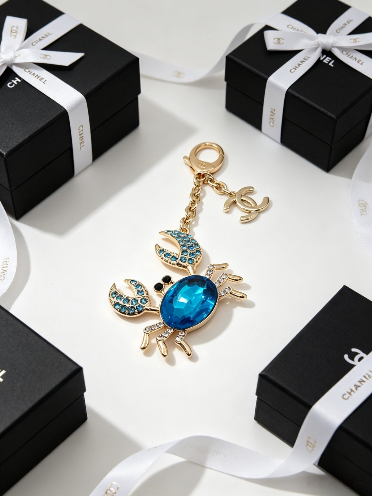 Chanel Crystal Crab Bag Charm