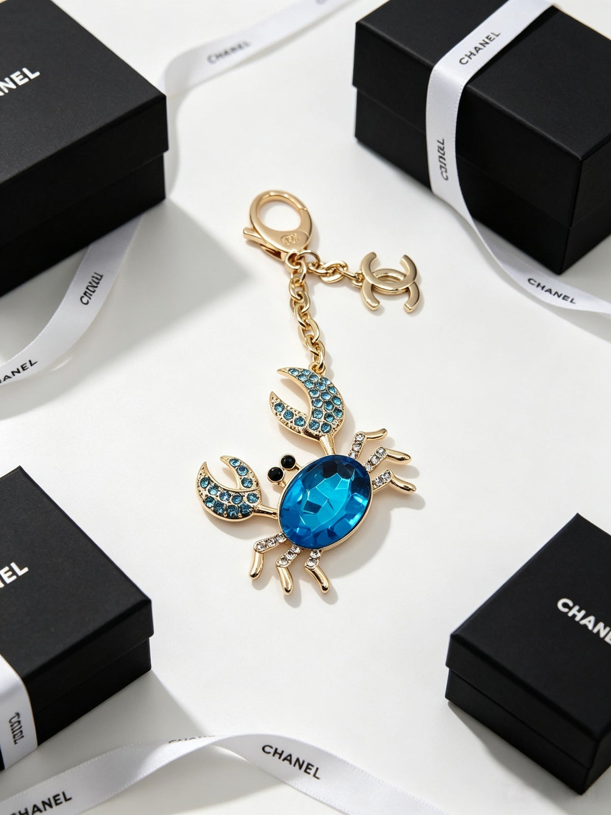 Chanel Crystal Crab Bag Charm