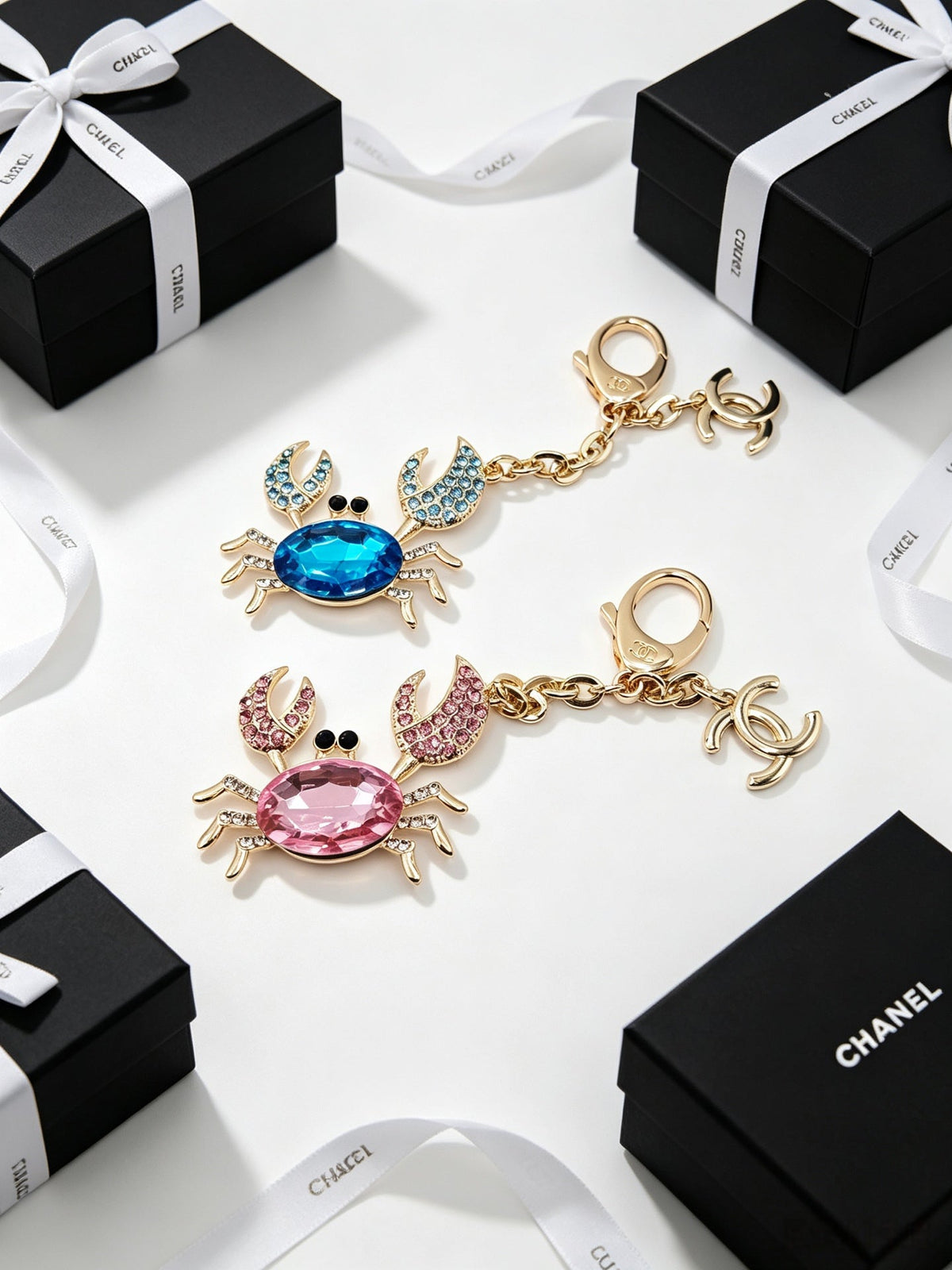 Chanel Crystal Crab Bag Charm