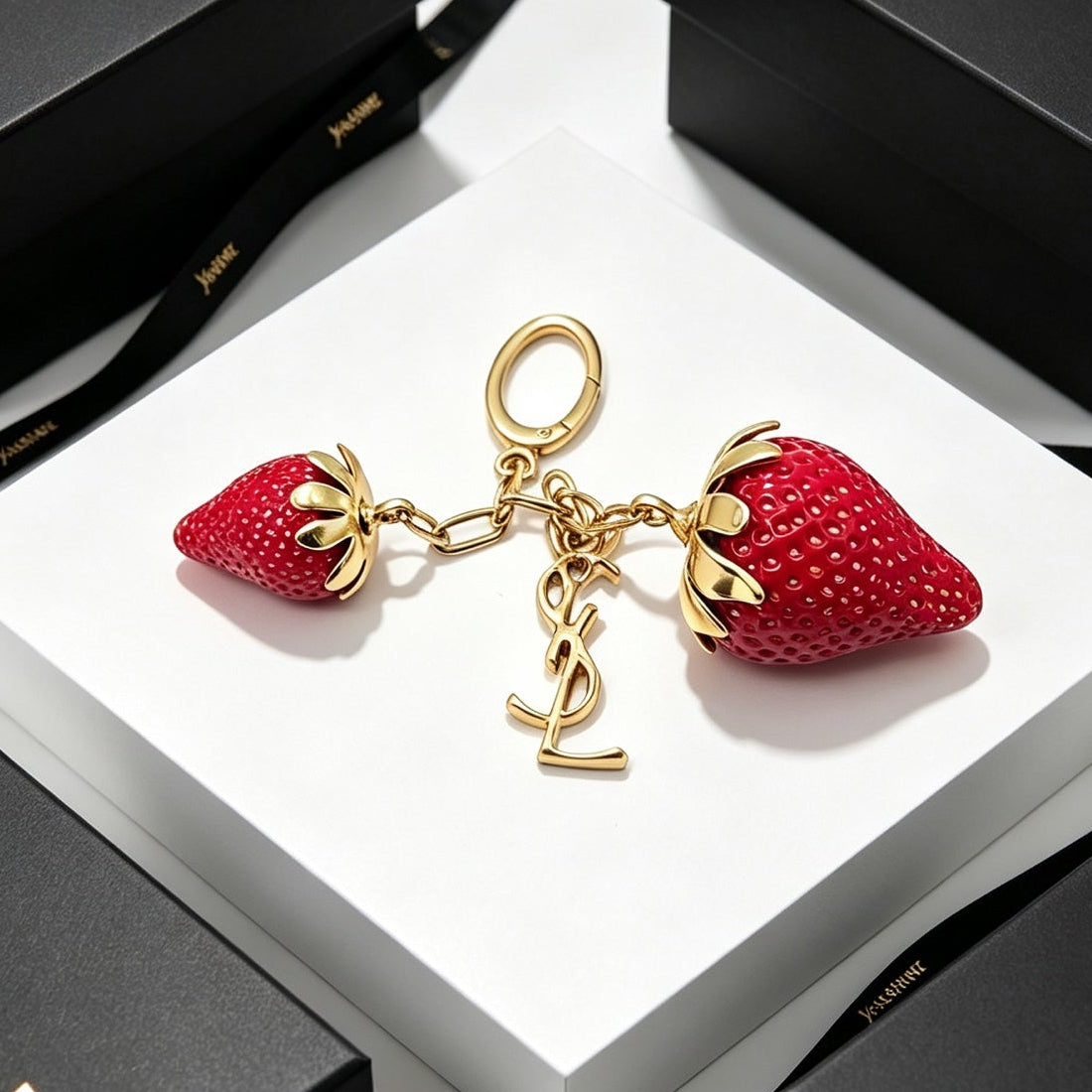 Saint Laurent Cassandre Strawberry Bag Charm