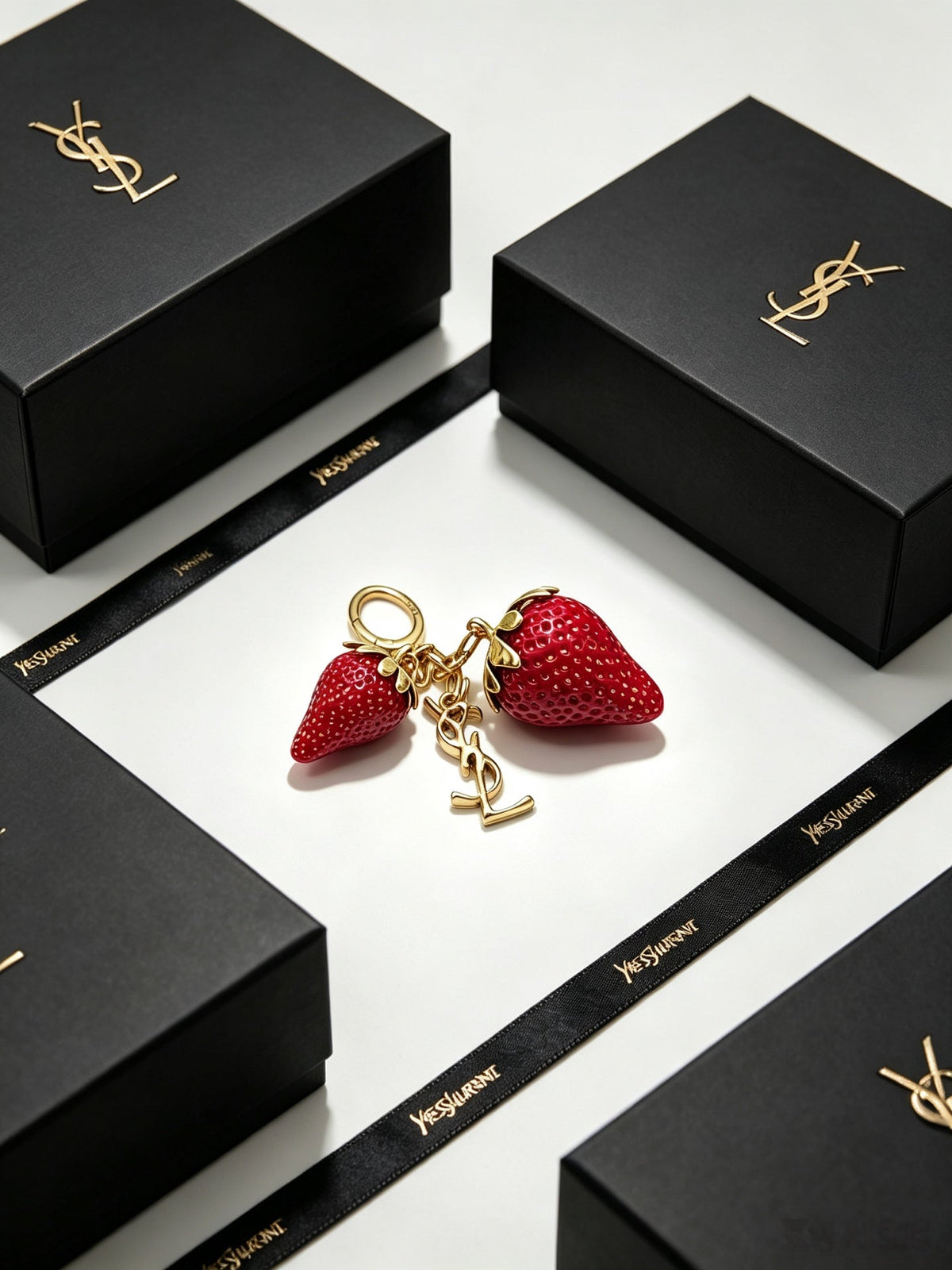 Saint Laurent Cassandre Strawberry Bag Charm