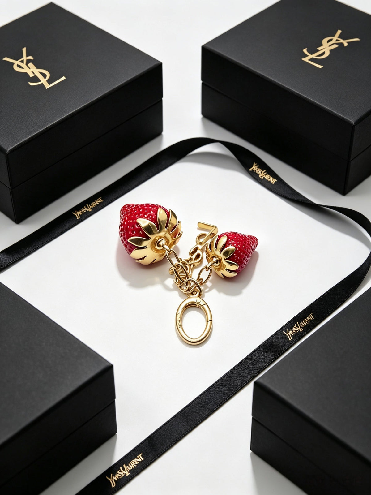 Saint Laurent Cassandre Strawberry Bag Charm