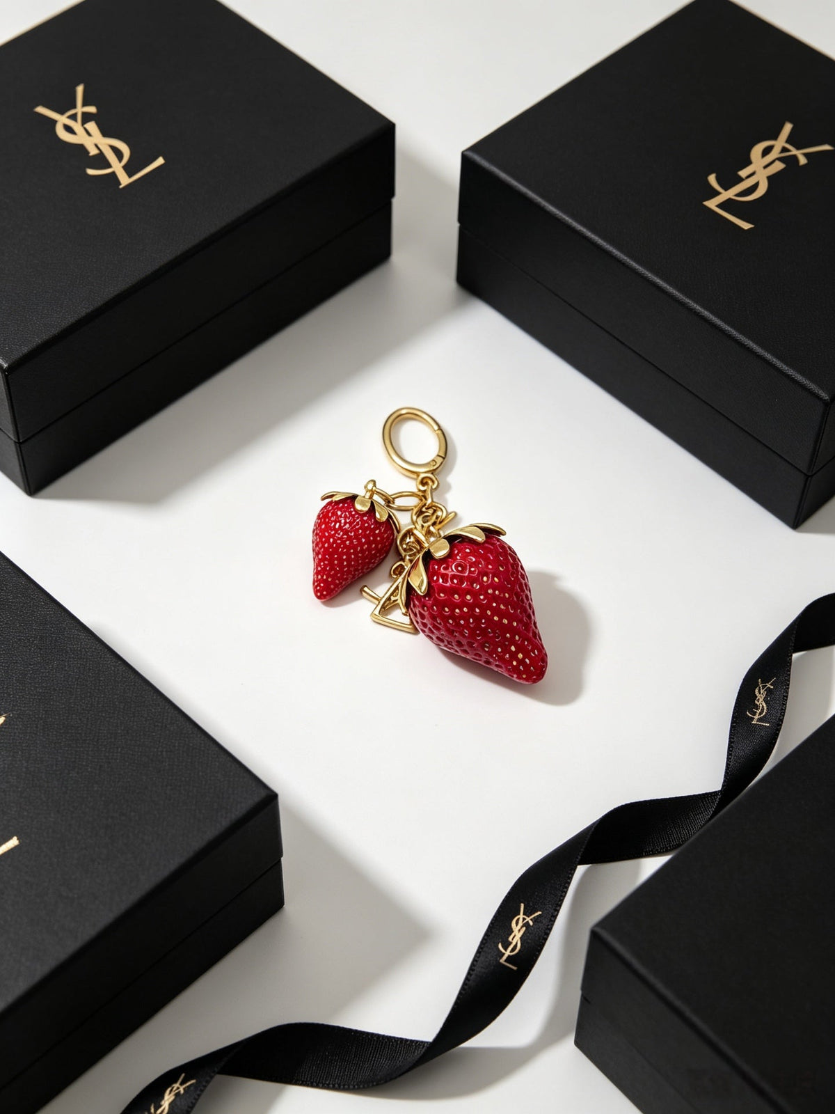 Saint Laurent Cassandre Strawberry Bag Charm