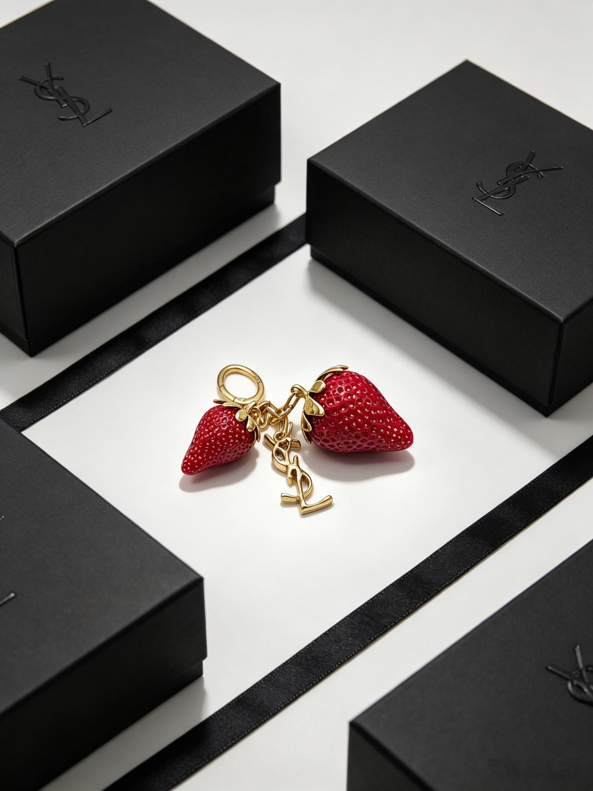 Saint Laurent Cassandre Strawberry Bag Charm