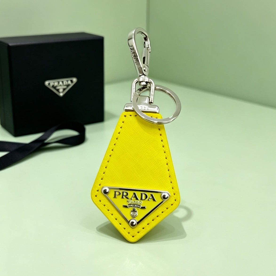 Prada Saffiano Tie Shaped Charm