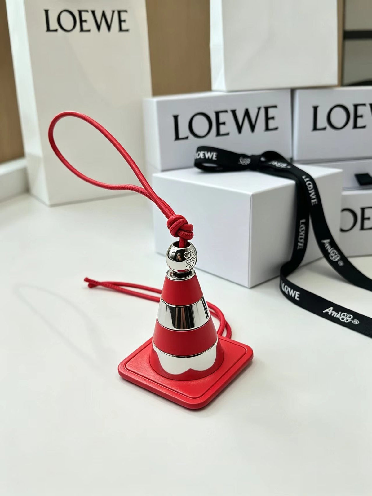 Loewe Red Work Cone Charm